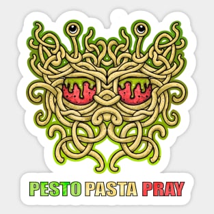 Pasta pesto pray the flying spaghetti monster Sticker